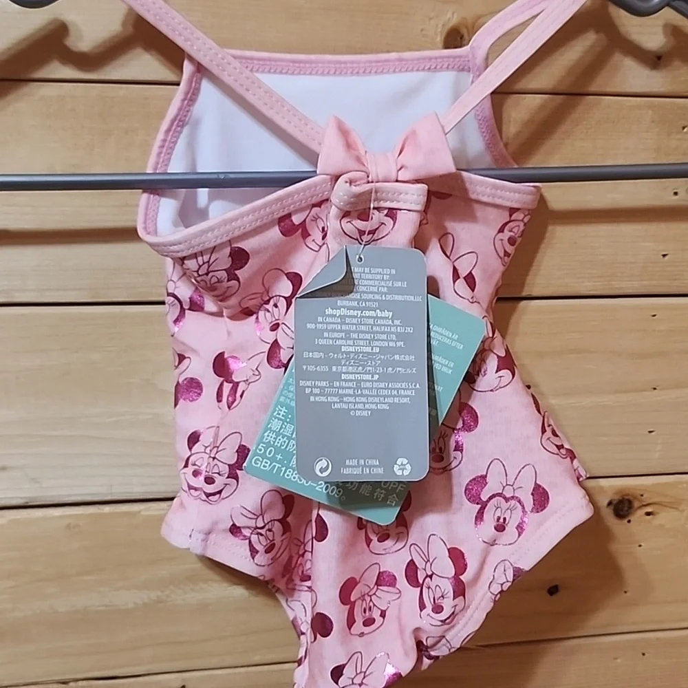 Disney Minnie Mouse Metallic Swimsuit Size 3/ Months NWT